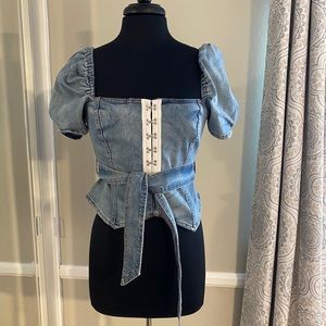 Denim bustier top